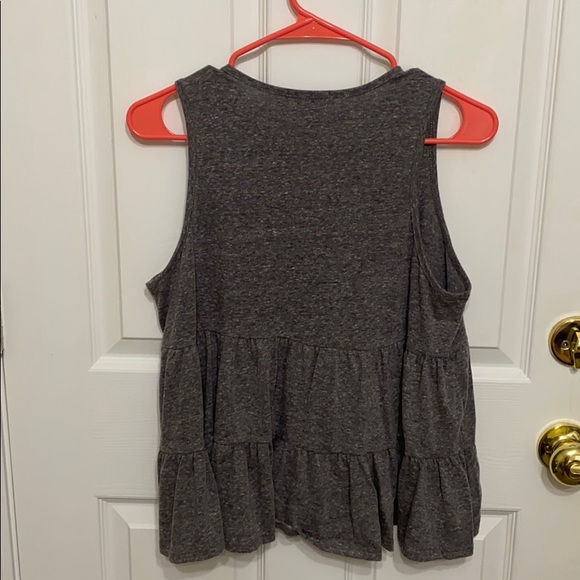 Gray Ruffle Top - Picture 2 of 4
